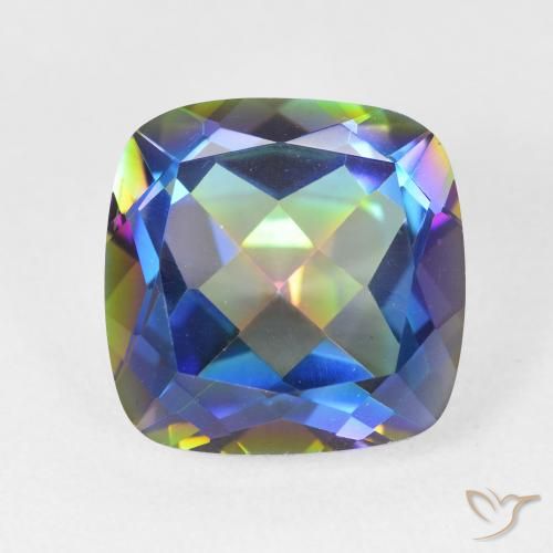 6.91ct Natural Multicolor Cuarzo Místico, Forma Cojín, VVS