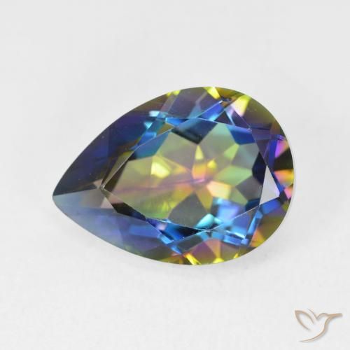 5.22ct Natural Multicolor Cuarzo Místico, En forma de pera, VVS