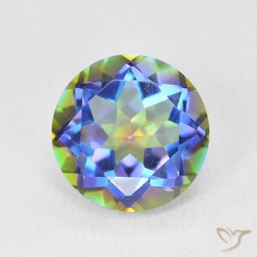 3.57ct Natural Multicolor Cuarzo Místico, Redondo, VVS