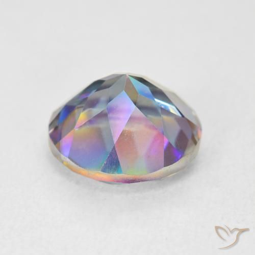 Cuarzo Místico Multicolor natural de 3.57 ct, Redondo, VVS