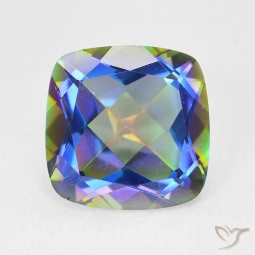 6.85ct Natural Multicolor Cuarzo Místico, Forma Cojín, VVS