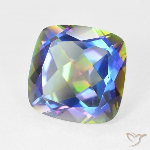 Cuarzo Místico Multicolor natural de 6.85 ct, Forma Cojín, VVS