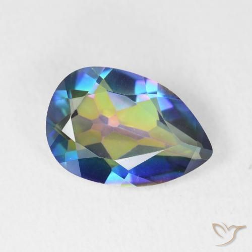 Cuarzo Místico Multicolor natural de 2.57 ct, En forma de pera, VVS