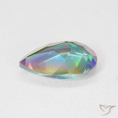 Cuarzo Místico Multicolor natural de 2.57 ct, En forma de pera, VVS