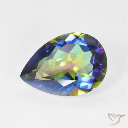 5.12ct Natural Multicolor Cuarzo Místico, En forma de pera, VVS