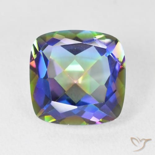6.64ct Natural Multicolor Cuarzo Místico, Forma Cojín, VVS