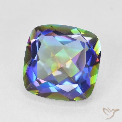 Cuarzo Místico Multicolor natural de 6.64 ct, Forma Cojín, VVS