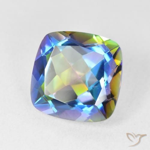Cuarzo Místico Multicolor natural de 6.98 ct, Forma Cojín, VVS