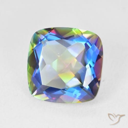Cuarzo Místico Multicolor natural de 6.89 ct, Forma Cojín, VVS