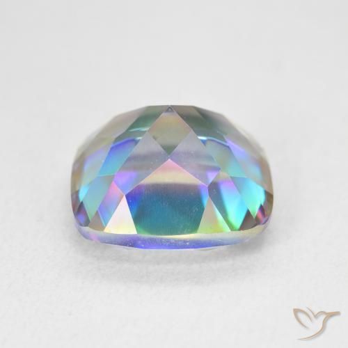 Cuarzo Místico Multicolor natural de 6.89 ct, Forma Cojín, VVS