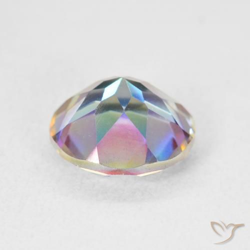 Cuarzo Místico Multicolor natural de 3.30 ct, Redondo, VVS