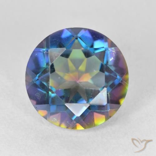 3.33ct Natural Multicolor Cuarzo Místico, Redondo, VVS-VS