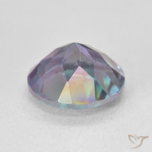 Cuarzo Místico Multicolor natural de 3.33 ct, Redondo, VVS-VS
