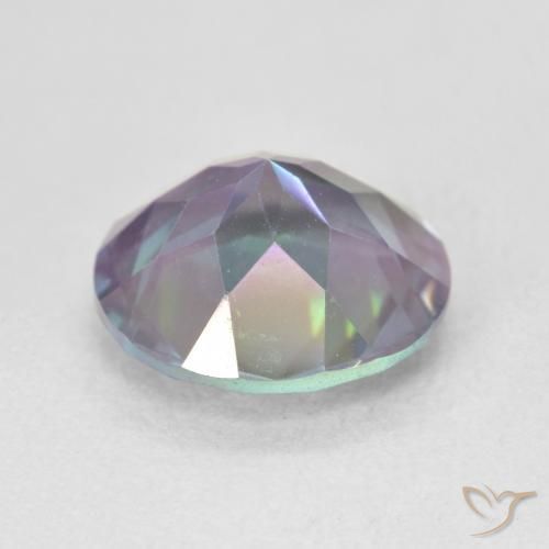 Cuarzo Místico Multicolor natural de 3.12 ct, Redondo, VVS-VS