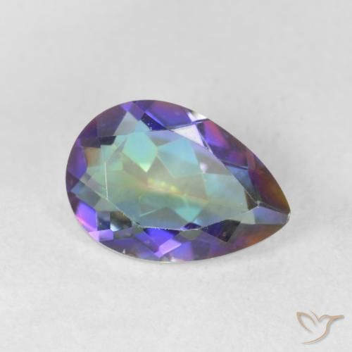 Cuarzo Místico Multicolor natural de 1.78 ct, En forma de pera, VS