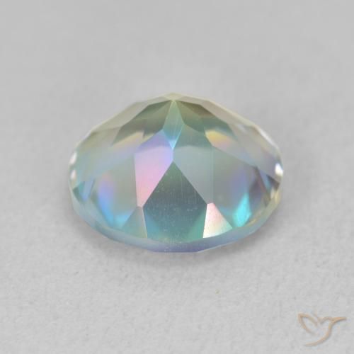 Cuarzo Místico Multicolor natural de 3.52 ct, Redondo, VVS-VS