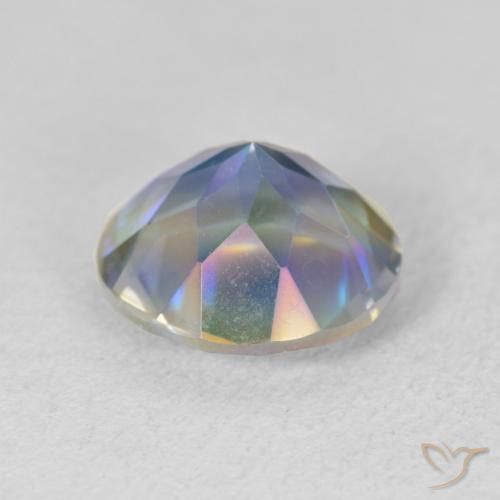 Cuarzo Místico Multicolor natural de 3.33 ct, Redondo, VVS-VS