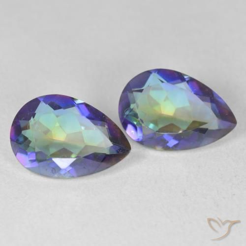 Gemas de Cuarzo Místico Multicolor natural de 3.27 ct, En forma de pera, VVS-VS