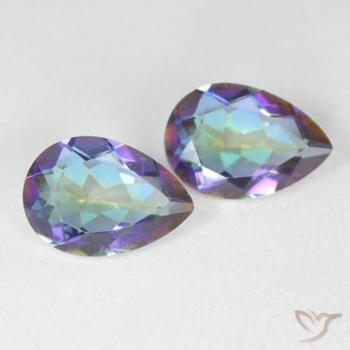 Gemas de Cuarzo Místico Multicolor natural de 3.41 ct, En forma de pera, VVS-VS