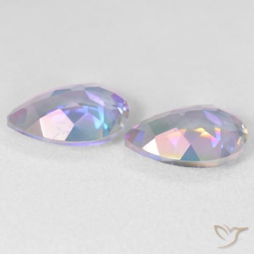 Gemas de Cuarzo Místico Multicolor natural de 3.41 ct, En forma de pera, VVS-VS