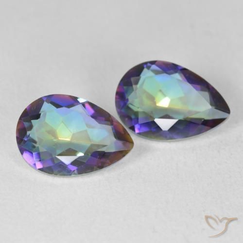 Gemas de Cuarzo Místico Multicolor natural de 3.42 ct, En forma de pera, VVS-VS
