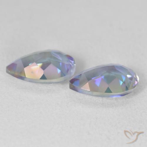 Gemas de Cuarzo Místico Multicolor natural de 3.42 ct, En forma de pera, VVS-VS