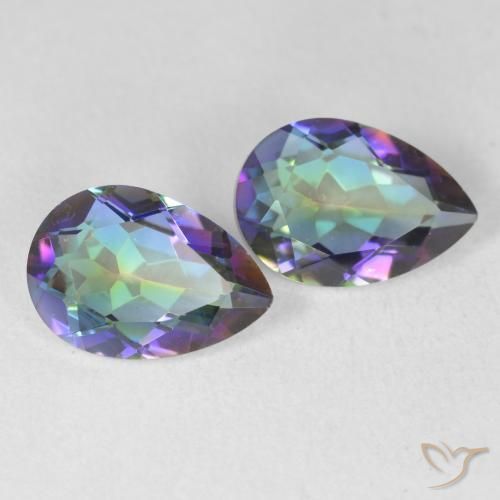 Gemas de Cuarzo Místico Multicolor natural de 3.37 ct, En forma de pera, VVS-VS