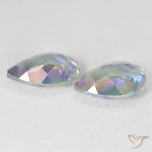 Gemas de Cuarzo Místico Multicolor natural de 3.37 ct, En forma de pera, VVS-VS