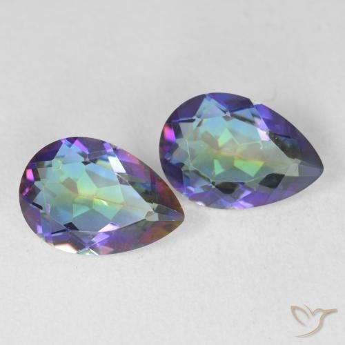 Gemas de Cuarzo Místico Multicolor natural de 3.40 ct, En forma de pera, VVS-VS