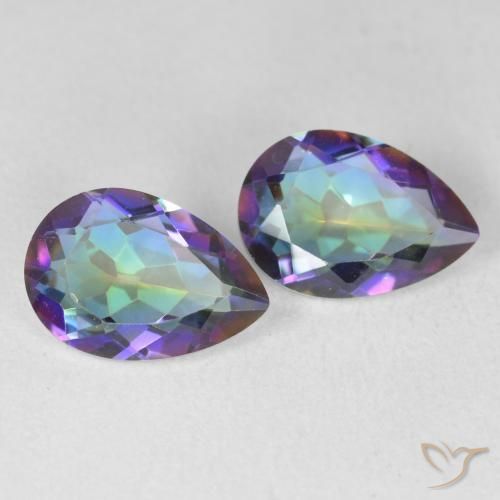 Gemas de Cuarzo Místico Multicolor natural de 3.44 ct, En forma de pera, VVS-VS