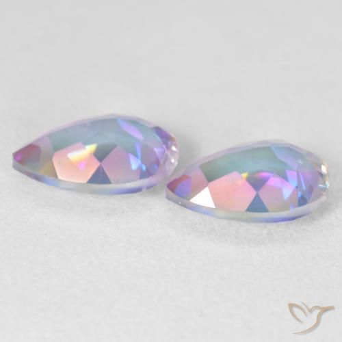 Gemas de Cuarzo Místico Multicolor natural de 3.44 ct, En forma de pera, VVS-VS