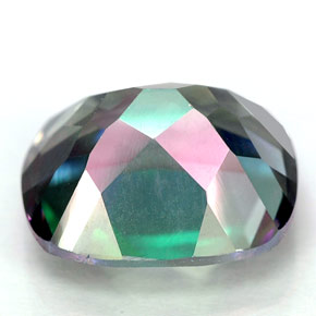 Topacio místico multicolor natural de 6,69 ct, corte cojín, VVS