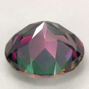 Topacio místico multicolor natural de 4,20 ct, corte redondo, VVS