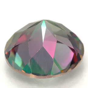 Topacio místico multicolor natural de 4,40 ct, corte redondo, VVS