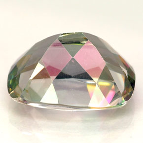 Topacio místico multicolor natural de 6,40 ct, corte cojín, VVS-VS