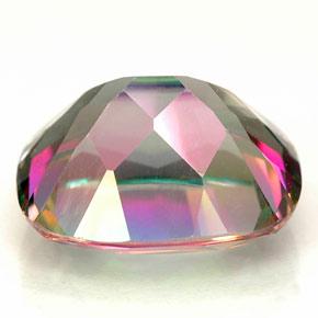 Topacio místico multicolor natural de 6,88 ct, corte cojín, VVS