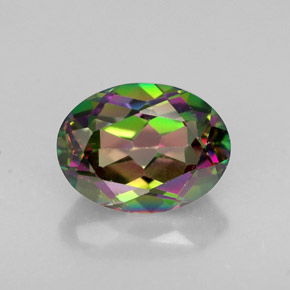 Topacio místico multicolor natural de 1,64 ct, corte óvalo, VVS-VS
