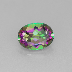 Topacio místico multicolor natural de 1,50 ct, corte óvalo, VVS