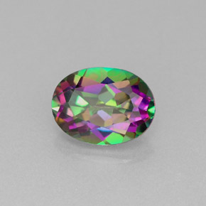 Topacio místico multicolor natural de 1,50 ct, corte óvalo, VVS