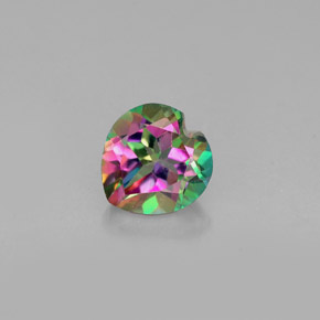 Topacio místico multicolor natural de 1,03 ct, forma de corazón, VVS