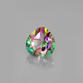 Topacio místico multicolor natural de 1,03 ct, forma de corazón, VVS