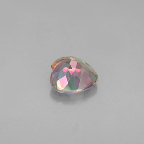 Topacio místico multicolor natural de 0,94 ct, forma de corazón, VVS-VS