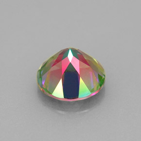 Topacio místico multicolor natural de 2,34 ct, corte redondo, VVS