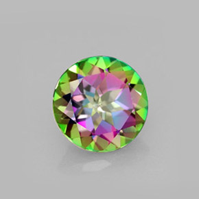 Topacio místico multicolor natural de 2,33 ct, corte redondo, VVS
