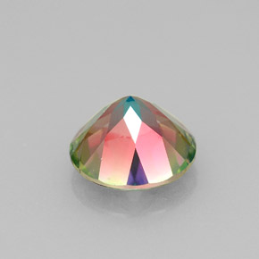 Topacio místico multicolor natural de 2,33 ct, corte redondo, VVS