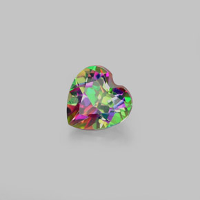 Topacio místico multicolor natural de 1,04 ct, forma de corazón, VS
