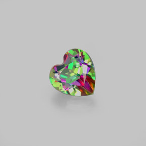 Topacio místico multicolor natural de 1,04 ct, forma de corazón, VS