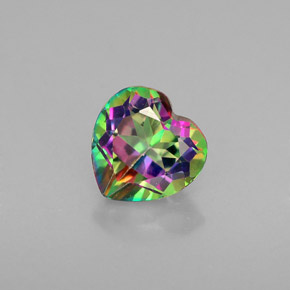 Topacio místico multicolor natural de 1,06 ct, forma de corazón, VVS-VS