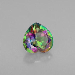 Topacio místico multicolor natural de 1,06 ct, forma de corazón, VVS-VS