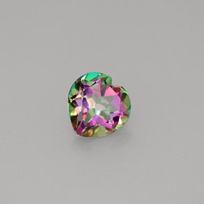 Topacio místico multicolor natural de 0,96 ct, forma de corazón, VVS-VS